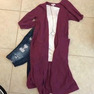 LULAROE extra long cardigan with pocket NWOT